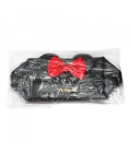 Necessaire Retangular Preto Laço Orelhas Minnie 12x11x21cm - Disney