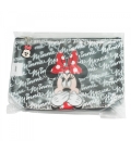 Necessaire Preto Transparente Minnie Assinaturas 14x6x21cm - Disney