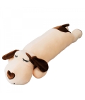 Cachorro Bege Comprido Deitado Dormindo 74cm - Pelúcia