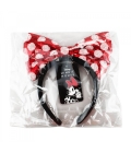  Tiara Laço Vermelho Branco Lantejoulas Minnie - Disney