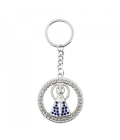 Chaveiro Nossa Senhora Aparecida Aura Circular Dourada ou Prateada 4.7cm
