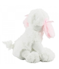 Cachorro Poodle Branco Sentado 27cm - Pelúcia