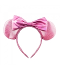 Tiara Rosa Orelhas Laço Minnie 20x25cm - Disney
