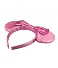 Tiara Rosa Orelhas Laço Minnie 20x25cm - Disney