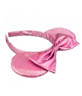 Tiara Rosa Orelhas Laço Minnie 20x25cm - Disney