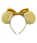 Tiara Dourada Orelhas Laço Minnie 20x25cm - Disney