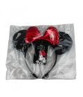 Tiara Preta Orelhas Laço Vermelho Minnie 20x25cm - Disney
