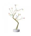 Luminária Árvore Esferas Luzes Amarelas ou Coloridas 34cm
