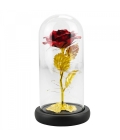 Luminária Cilíndrica Rosa Folhas Douradas ou Vermelha 22cm