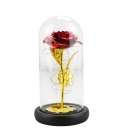 Luminária Cilíndrica Rosa Folhas Douradas ou Vermelha 22cm