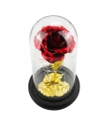 Luminária Cilíndrica Rosa Folhas Douradas ou Vermelha 22cm