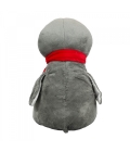 Pinguim Cinza Cachecol Vermelho 30cm - Pelúcia