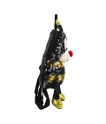 Mini Mochila Lantejoulas Abelha 27x10x24 - Pelúcia