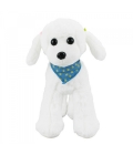 Cachorro Branco Poodle Bandana 30cm - Pelúcia