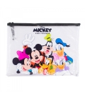 Necessaire Pasta com Ziper Transparente Mickey e Amigos 