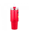 Caneca Grande Vermelho Com Canudo Mickey 1.1L - Disney