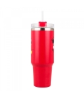 Caneca Grande Vermelho Com Canudo Mickey 1.1L - Disney